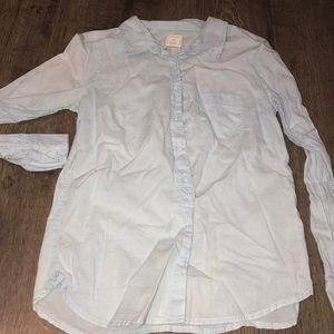 light blue button down blouse